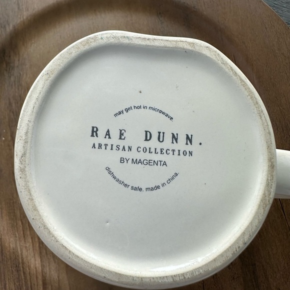 Rae Dunn White Coffee Mugs Set Of 2 "COFFEE/CHUG" Artisan Collection By Magenta - Picture 4 of 4